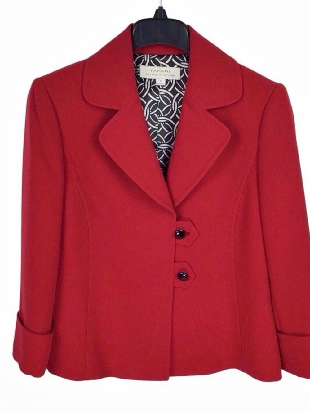 Tahari Red Blazer size 4 Two button